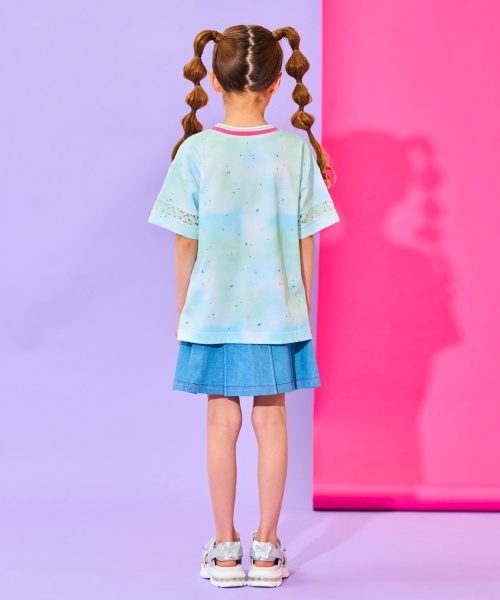 ANNA SUI mini（アナスイ・ミニ）の「【サーティワン アイスクリーム】総柄Tシャツ【接触冷感・UVカット】（Tシャツ/カットソー・キッズ・エメラルド/ラベンダー・M(115-125cm)/L(130-140cm)/L 155-165cm/L(145-155cm)）」の3枚目の写真