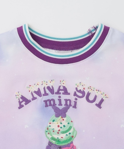 ANNA SUI mini（アナスイ・ミニ）の「【サーティワン アイスクリーム】総柄Tシャツ【接触冷感・UVカット】（Tシャツ/カットソー・キッズ・エメラルド/ラベンダー・M(115-125cm)/L(130-140cm)/L 155-165cm/L(145-155cm)）」の7枚目の写真