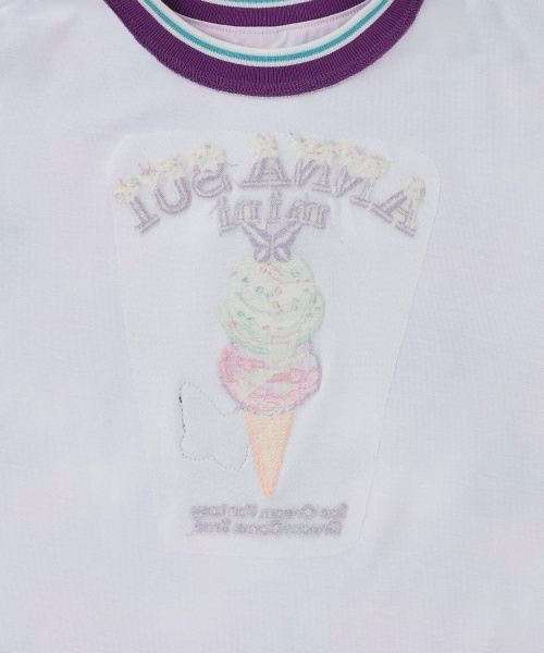 ANNA SUI mini（アナスイ・ミニ）の「【サーティワン アイスクリーム】総柄Tシャツ【接触冷感・UVカット】（Tシャツ/カットソー・キッズ・エメラルド/ラベンダー・M(115-125cm)/L(130-140cm)/L 155-165cm/L(145-155cm)）」の8枚目の写真
