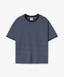 WEST GRAND BOULEVARD（ウエストグランドブルバード）の「セミオーバーマルチストライプリンガーティーシャツ ROYAL BLUE（Tシャツ/カットソー）」
