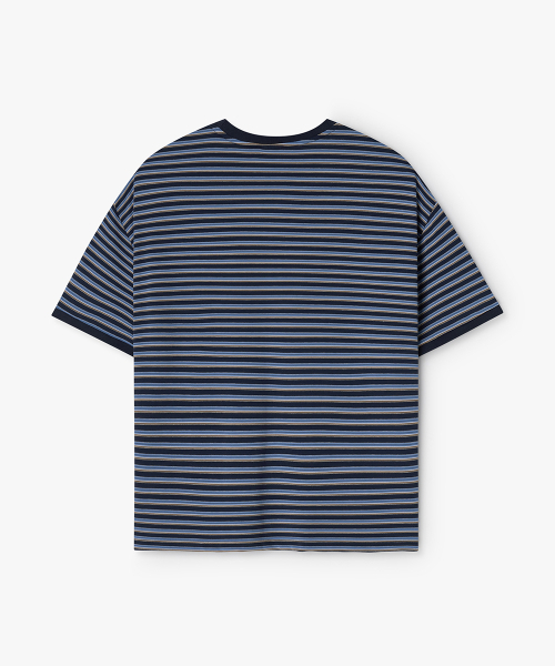 WEST GRAND BOULEVARD(ウエストグランドブルバード)の「セミオーバーマルチストライプリンガーティーシャツ ROYAL BLUE(Tシャツ/カットソー・メンズ・その他・MEDIUM/LARGE/X-LARGE)」の2枚目の写真