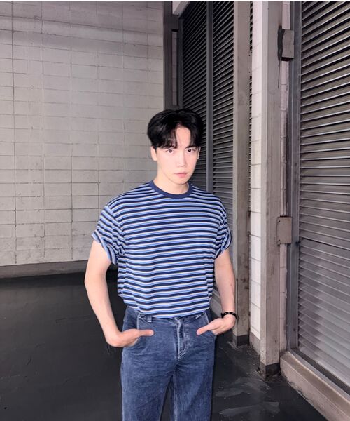 WEST GRAND BOULEVARD(ウエストグランドブルバード)の「セミオーバーマルチストライプリンガーティーシャツ ROYAL BLUE(Tシャツ/カットソー・メンズ・その他・MEDIUM/LARGE/X-LARGE)」の9枚目の写真