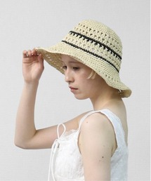 THE CELL.（ザセルドット）の「配色ラタン　ウェーブクロシェハット　BICOLOR RATTAN WAVE CROCHET HAT（ハット）」