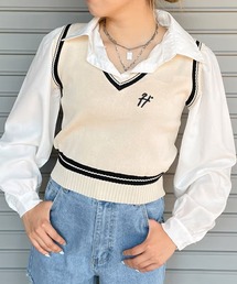 レイヤードベスト+シャツ