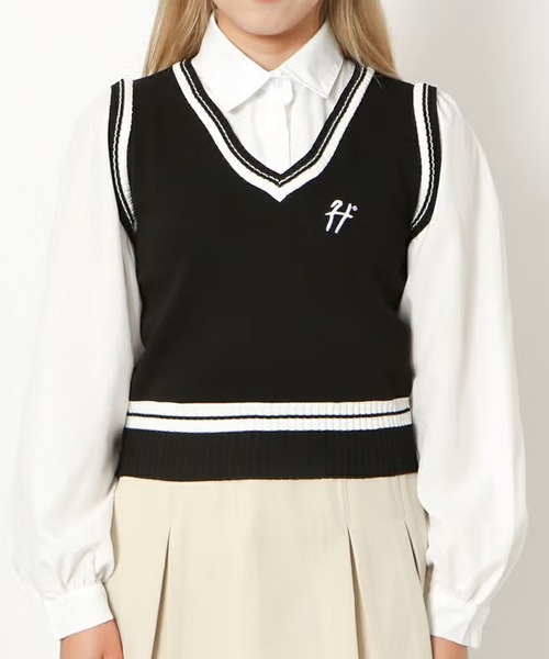GORGE(ゴージ)の「レイヤードベスト+シャツ(シャツ/ブラウス・レディース・ベージュ/ブラック・F)」の3枚目の写真