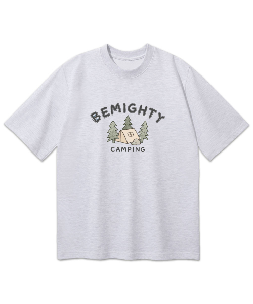 BEMIGHTY（ビーマイティー）の「クレヨンキャンピングドローイングオーバーサイズ半袖Tシャツ[メランジェグレー]（Tシャツ/カットソー・メンズ・その他・LARGE/X-LARGE/XX-LARGE）」の4枚目の写真