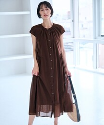 シアーボイルシャツワンピース