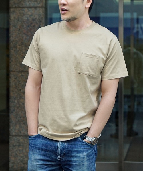 zootie（ズーティー）の「汗吸わないTシャツ［メンズ］（Tシャツ/カットソー・メンズ・グレイッシュベージュ/コーラル/杢グレー/ネイビー/オフホワイト/ブラック/ミント・L/M/LL）」の5枚目の写真