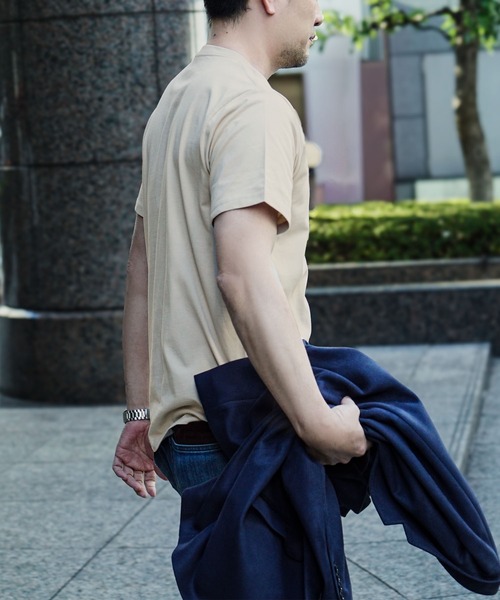 zootie（ズーティー）の「汗吸わないTシャツ［メンズ］（Tシャツ/カットソー・メンズ・グレイッシュベージュ/コーラル/杢グレー/ネイビー/オフホワイト/ブラック/ミント・L/M/LL）」の16枚目の写真