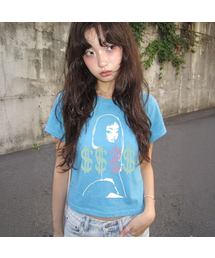 [ブランド名] レディース BAD MONEY ニュークロップ半袖Tシャツ_2カラー