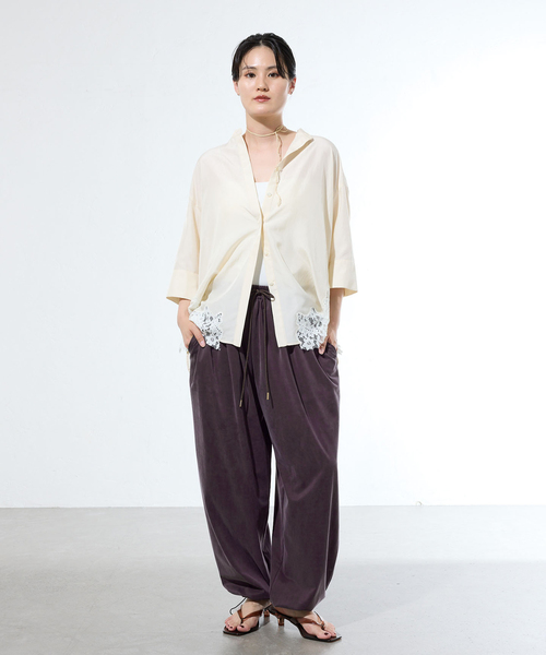 IENA(イエナ)の「《一部店舗限定》フィブリルジャージードロストイージーパンツ(その他パンツ・レディース・ブラウン/ブラック・36/38)」の16枚目の写真