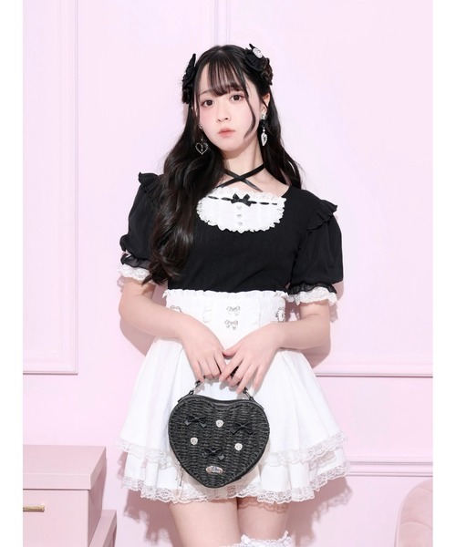 NOEMIE(ノエミー)の「ハートリボンペーパーショルダー(ショルダーバッグ・レディース・ブラック/ピンク/オフホワイト・ONE SIZE)」の9枚目の写真