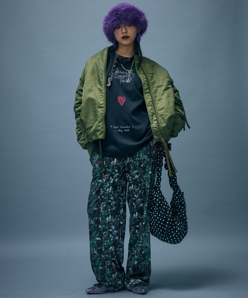 GEVS.(ジェイヴィス)の「【セットアップ対応】ベロアフラワープリントリラックスパンツ<大きいサイズ有>GEVS.(その他パンツ・レディース・グリーン系/ブラウン系・5L/4L/3L/LL/L/M)」の12枚目の写真
