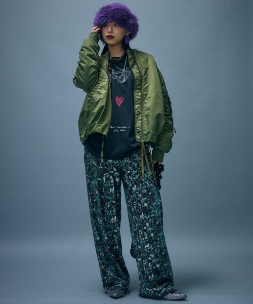 GEVS.(ジェイヴィス)の「【セットアップ対応】ベロアフラワープリントリラックスパンツ<大きいサイズ有>GEVS.(その他パンツ・レディース・グリーン系/ブラウン系・5L/4L/3L/LL/L/M)」の13枚目の写真
