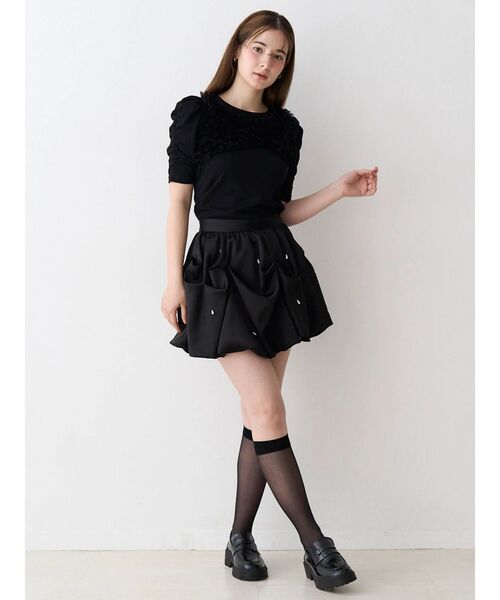 CALNAMUR(カルナムール)の「チュールフリルトップス(Tシャツ/カットソー・レディース・ブラック/ホワイト/ピンク・FREE)」の10枚目の写真