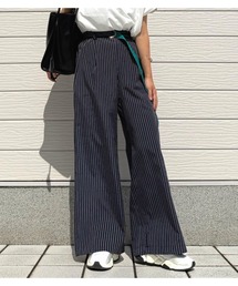 Q | ピンストライプDカンベルトパンツ(その他パンツ)