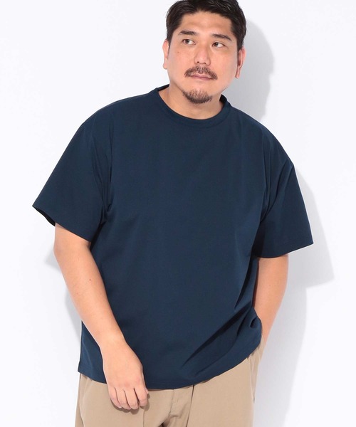 B&T CLUB(ビーティークラブ)の「Tシャツ 半袖 メンズ 大きいサイズ 陽遮 無地 クルーネック カットソー B&T CLUB (ビーアンドティークラブ)(Tシャツ/カットソー・メンズ・ネイビー・X4(8L~9L)/X3(6L~7L)/X2(4L~5L)/X1(3L~4L))」の1枚目の写真