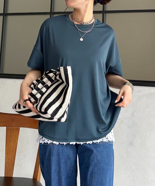 un dix cors(アンディコール)の「スムースバックロゴプルオーバー(Tシャツ/カットソー・レディース・モカ/ブルー/ブラック/アイボリー・FREE)」の12枚目の写真