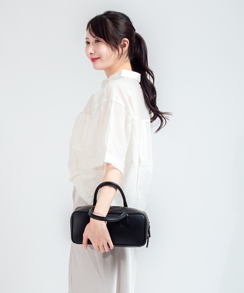 LORISTELLA（ロリステッラ）の「【LORISTELLA/ロリステッラ】2WAY レザー ボストンバッグ  イタリア製　FLAVIA（ショルダーバッグ・レディース・ブラック/ベージュ系その他・FREE）」の4枚目の写真
