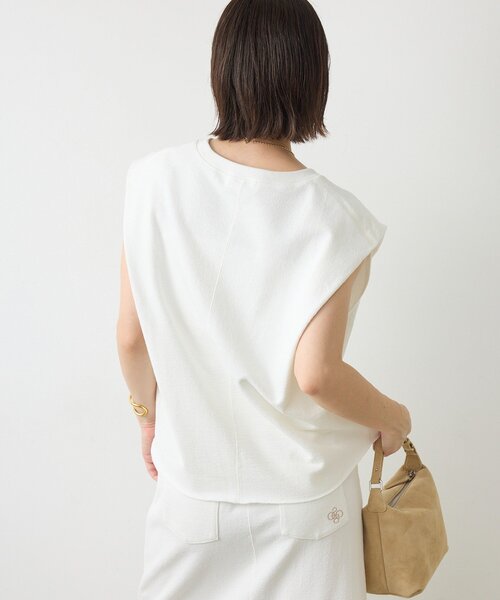 GALLARDAGALANTE(ガリャルダガランテ)の「【セットアップ対応】ショルダータックカットソー(Tシャツ/カットソー・レディース・ホワイト/チャコールグレー・FREE)」の4枚目の写真