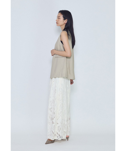 1er Arrondissement(プルミエアロンディスモン)の「フラワーレースワイドパンツ(その他パンツ・レディース・オフホワイト/ブラック系その他3・38/36)」の19枚目の写真
