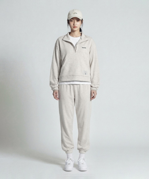 SLOUPLAY(スロープレイ)の「グリニッチ ハーフジップ スウェットシャツ(オートミール)(スウェット・レディース・オートミール・FREE/LARGE)」の2枚目の写真