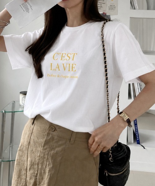 sowme.(ソウミー)の「大人可愛く着回せる?【フレンチロゴ ベーシック Tシャツ】(Tシャツ/カットソー・レディース・ホワイト系その他2/ホワイト・SMALL/MEDIUM/LARGE)」の6枚目の写真