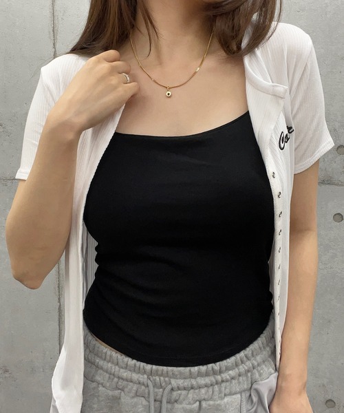 ROGER AND RAW（ロジャーアンドロウ）の「[カップ付き] スパゲッティストラップキャミソール（キャミソール・レディース・ホワイト/ブラック/グレー/ブルー・FREE）」の10枚目の写真