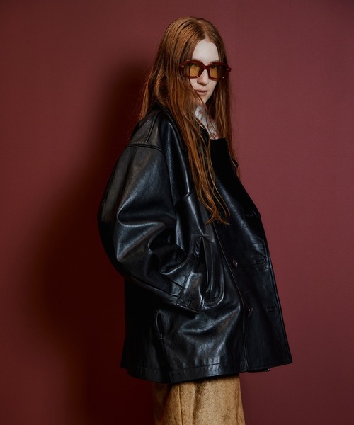 MAISON SPECIAL（メゾンスペシャル）の「【2026Autumn PRE-ORDER】Leather Short Trench Coat/レザーショートトレンチコート（トレンチコート・レディース・ブラウン/ブラック・FREE）」の6枚目の写真