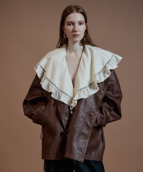 MAISON SPECIAL（メゾンスペシャル）の「【2026Autumn PRE-ORDER】Leather Short Trench Coat/レザーショートトレンチコート（トレンチコート・レディース・ブラウン/ブラック・FREE）」の15枚目の写真