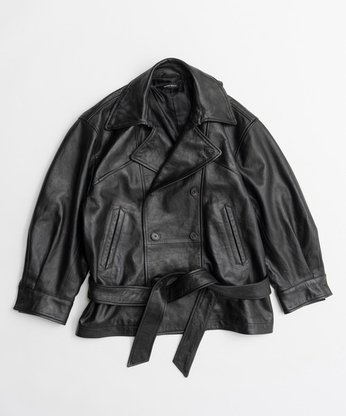 MAISON SPECIAL（メゾンスペシャル）の「【2026Autumn PRE-ORDER】Leather Short Trench Coat/レザーショートトレンチコート（トレンチコート・レディース・ブラウン/ブラック・FREE）」の21枚目の写真