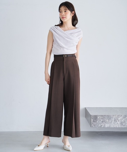 NOELA(ノエラ)の「ベロアオフショルカットソー(Tシャツ/カットソー・レディース・ブラウン/オフホワイト/ラベンダー・フリー)」の14枚目の写真