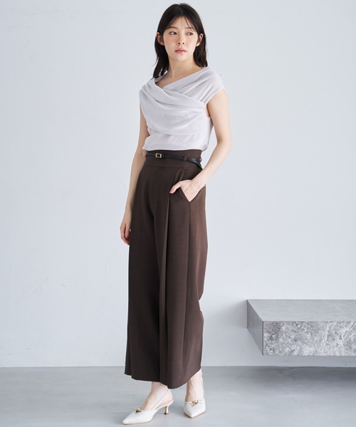 NOELA(ノエラ)の「ベロアオフショルカットソー(Tシャツ/カットソー・レディース・ブラウン/オフホワイト/ラベンダー・フリー)」の15枚目の写真