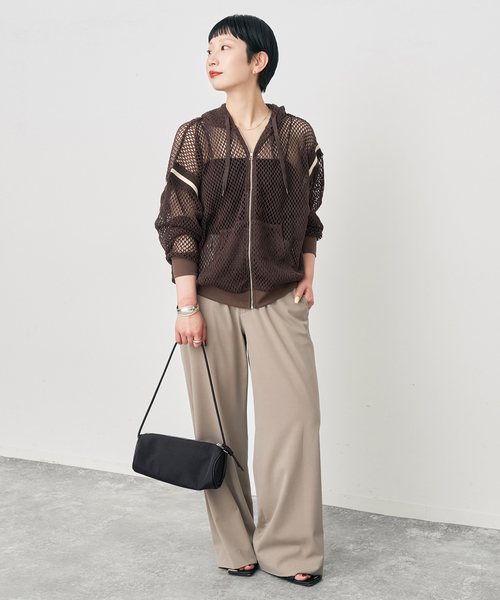 Spick & Span(スピックアンドスパン)の「《別注 / 》athletic wear MASON メッシュパーカー*(パーカー・レディース・アイボリー/ブラウン・FREE)」の13枚目の写真