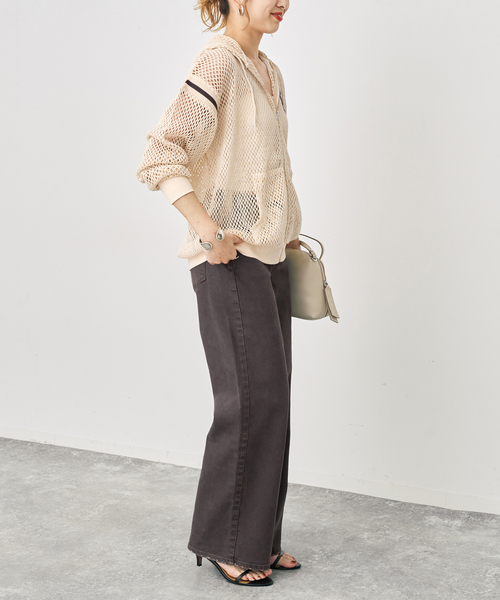 Spick & Span(スピックアンドスパン)の「《別注 / 》athletic wear MASON メッシュパーカー*(パーカー・レディース・アイボリー/ブラウン・FREE)」の19枚目の写真