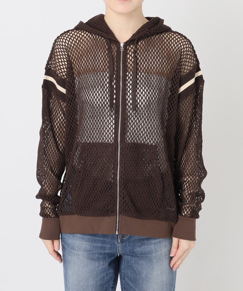 Spick & Span(スピックアンドスパン)の「《別注 / 》athletic wear MASON メッシュパーカー*(パーカー・レディース・アイボリー/ブラウン・FREE)」の7枚目の写真