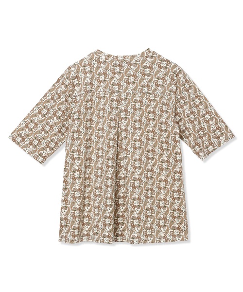 DECOY SINCE 1981(デコイシンスイチキュウハチイチ)の「【ひやさらコットン】バックタックペイズリープリント5分袖Tシャツ【綿100%・接触冷感・UVカット】(Tシャツ/カットソー・レディース・ブラウン/ネイビー・L/LL/M)」の19枚目の写真