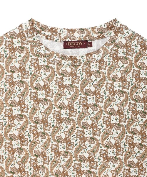 DECOY SINCE 1981(デコイシンスイチキュウハチイチ)の「【ひやさらコットン】バックタックペイズリープリント5分袖Tシャツ【綿100%・接触冷感・UVカット】(Tシャツ/カットソー・レディース・ブラウン/ネイビー・L/LL/M)」の20枚目の写真