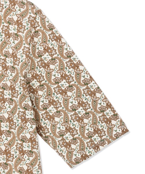 DECOY SINCE 1981(デコイシンスイチキュウハチイチ)の「【ひやさらコットン】バックタックペイズリープリント5分袖Tシャツ【綿100%・接触冷感・UVカット】(Tシャツ/カットソー・レディース・ブラウン/ネイビー・L/LL/M)」の21枚目の写真