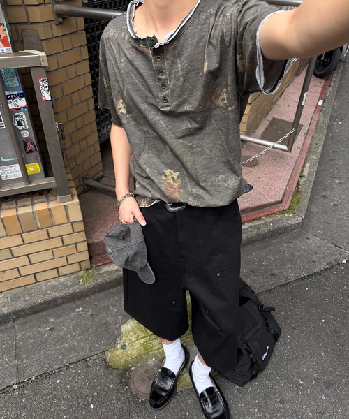kutir(クティール)の「DOUBLE KNEE DENIM JORTS/ダブルニー デニムジョーツ(その他パンツ・メンズ・ブラック/ダークブラック・SMALL/MEDIUM/LARGE)」の7枚目の写真