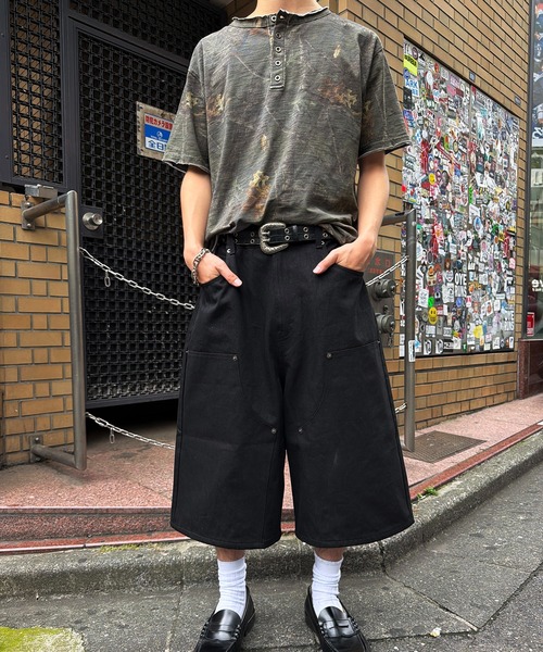kutir(クティール)の「DOUBLE KNEE DENIM JORTS/ダブルニー デニムジョーツ(その他パンツ・メンズ・ブラック/ダークブラック・SMALL/MEDIUM/LARGE)」の8枚目の写真