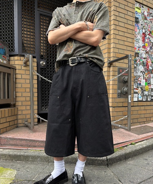 kutir(クティール)の「DOUBLE KNEE DENIM JORTS/ダブルニー デニムジョーツ(その他パンツ・メンズ・ブラック/ダークブラック・SMALL/MEDIUM/LARGE)」の9枚目の写真