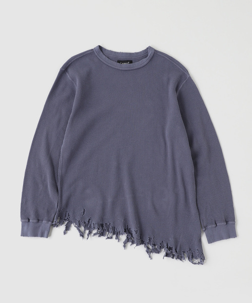 Lamrof(ラムロフ)の「LAMROF / ラムロフ DIAGONALTHARMAL(Tシャツ/カットソー・メンズ・ネイビー/ブラウン/グリーン・1/2)」の3枚目の写真