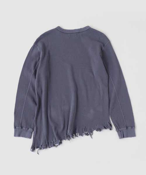 Lamrof(ラムロフ)の「LAMROF / ラムロフ DIAGONALTHARMAL(Tシャツ/カットソー・メンズ・ネイビー/ブラウン/グリーン・1/2)」の4枚目の写真