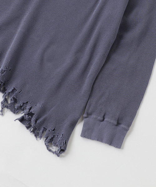 Lamrof(ラムロフ)の「LAMROF / ラムロフ DIAGONALTHARMAL(Tシャツ/カットソー・メンズ・ネイビー/ブラウン/グリーン・1/2)」の5枚目の写真