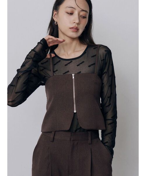 MURUA（ムルーア）の「【セットアップ対応】2wayジップビスチェ（その他トップス・レディース・ブラック/その他1/ブラウン・FREE）」の3枚目の写真
