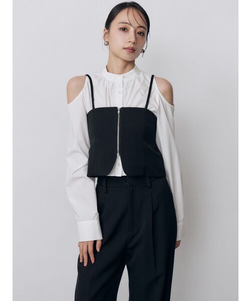 MURUA（ムルーア）の「【セットアップ対応】2wayジップビスチェ（その他トップス・レディース・ブラック/その他1/ブラウン・FREE）」の5枚目の写真