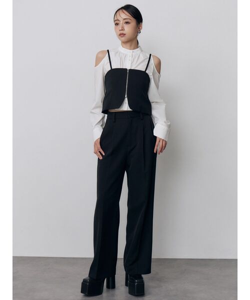 MURUA（ムルーア）の「【セットアップ対応】2wayジップビスチェ（その他トップス・レディース・ブラック/その他1/ブラウン・FREE）」の6枚目の写真