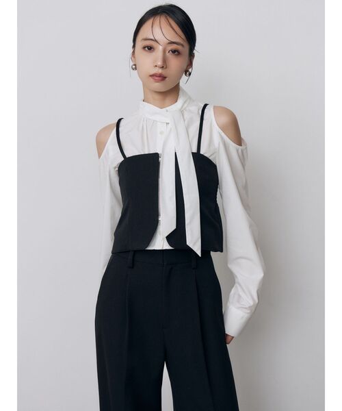 MURUA（ムルーア）の「【セットアップ対応】2wayジップビスチェ（その他トップス・レディース・ブラック/その他1/ブラウン・FREE）」の9枚目の写真