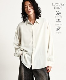 【LUXURY＋EASY】＜イージーケア＞TIED UP OVERSIZED DRAPE SHIRTS/ラグイージータイ付きオーバーサイズシャツ